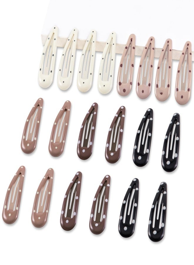 Cptots 20 PCS Metal Snap Hair Clips Water Drop No Slip Barrettes for Women Bright Small Hair Clips For Thick And Thin Fine Hair,Black Light Yellow Multiple Brown,1.97 x 0.5 In. - Image 1